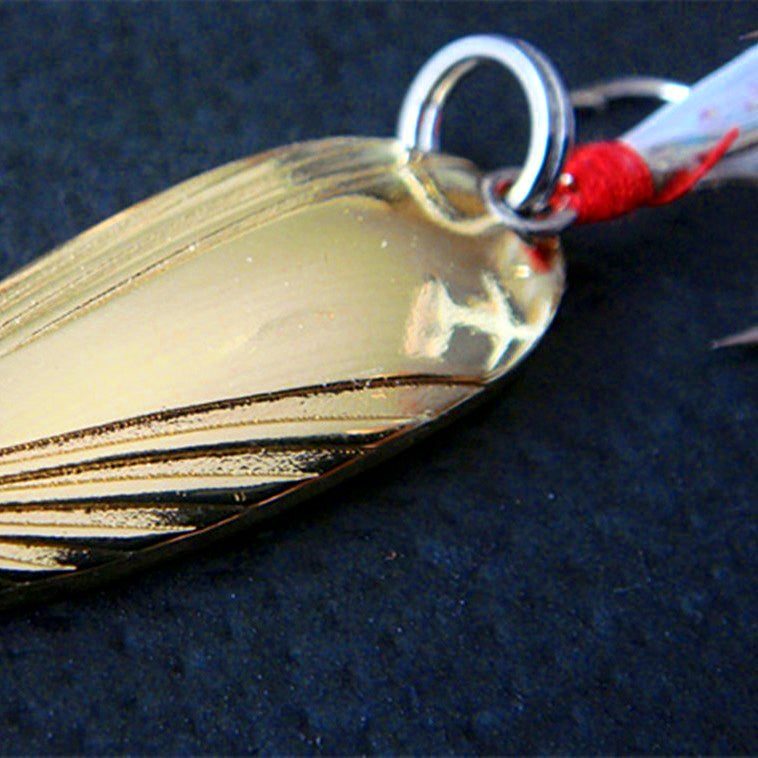 Gold Spoon Lure with Feathered Treble Hook, 5-12 g – product photo