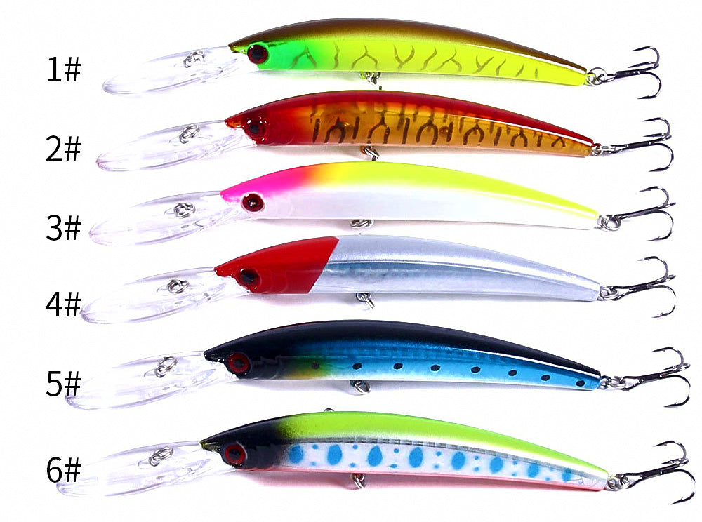 Long Lip Deep Diving Minnow Plug, 15 cm, 15 g (0.5 oz) – product photo