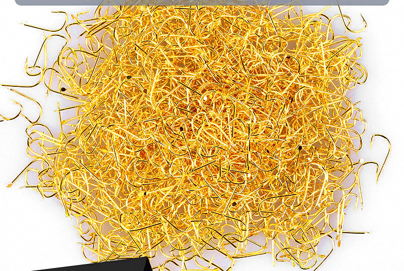 Gold Sode Hooks, Barbed or Barbless, 300 pcs Bulk Pack – product photo
