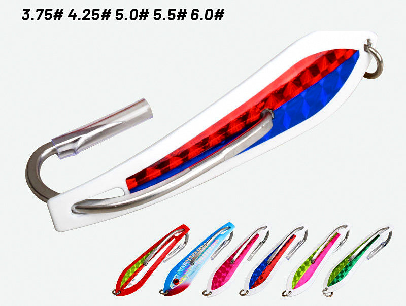 Bow-Shaped Metal Trolling Lure, Single Hook, Stainless Steel – product photo