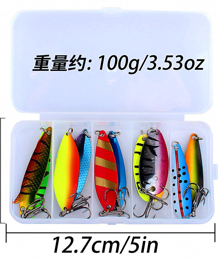 Metallic Sequin Spoon Lure Set, Treble Hooks, Multicolor – product photo