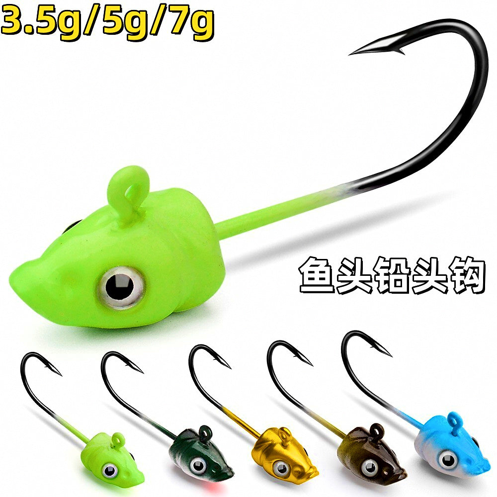 Soft Bait Jig Head Hooks, 3.5–7 g (0.12–0.25 oz), 5-Pack – product photo