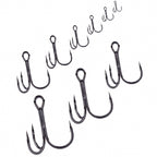 Barbed Treble Hooks, Black High-Carbon, 20-Pack – product photo