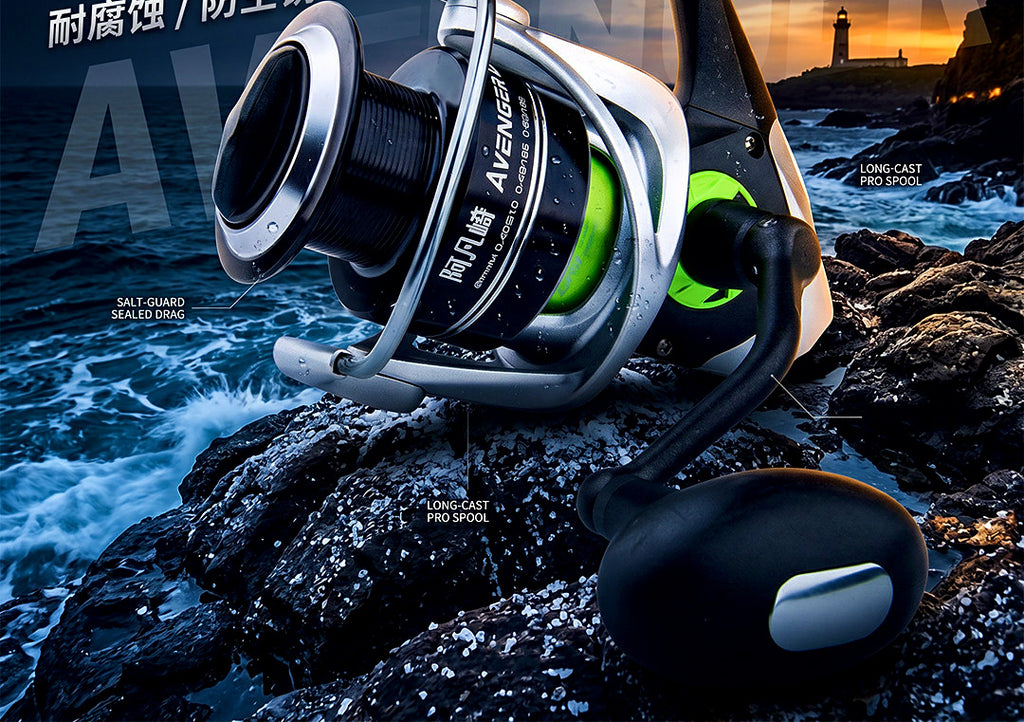 Long Cast Spinning Reel, Metal Spool, 9 Bearings, 1000–10000 – product photo
