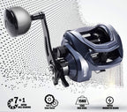 All-Metal Baitcasting Reel, Wide Body Gray, Left/Right Hand – product photo