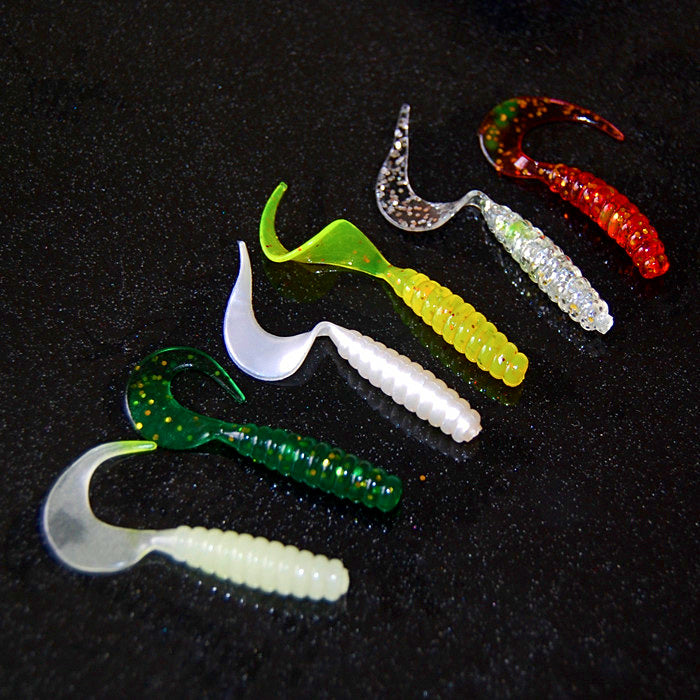 Single Curly Tail Grub Soft Bait, 4–8 cm (1.6–3.1 in) – product photo