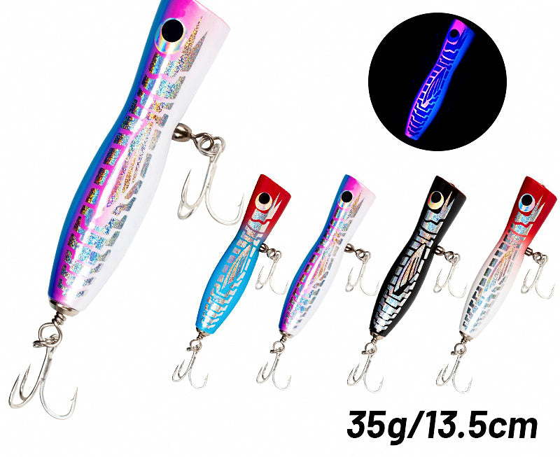 Wooden Floating Popper Lure, 35 g (1.2 oz), 13.5 cm (5.3 in) – product photo