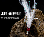 Carbon Steel Treble Hooks, Barbed, Plain or Feathered – product photo
