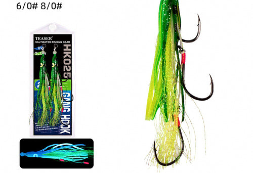 Squid Jig Hooks, Sizes 6/0 and 8/0, 2 or 5 Pack – product photo