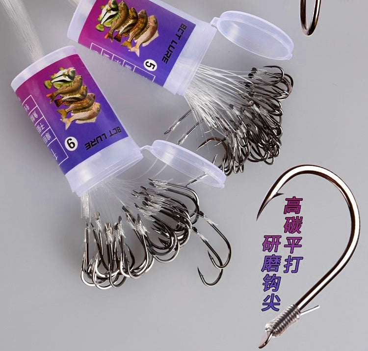 Pre-Tied Bent Mouth Hooks with Leader, Tub Pack – product photo