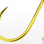 Gold Carbon Steel Fishing Hooks, 50 Pack, Sizes 0.3–12 – product photo