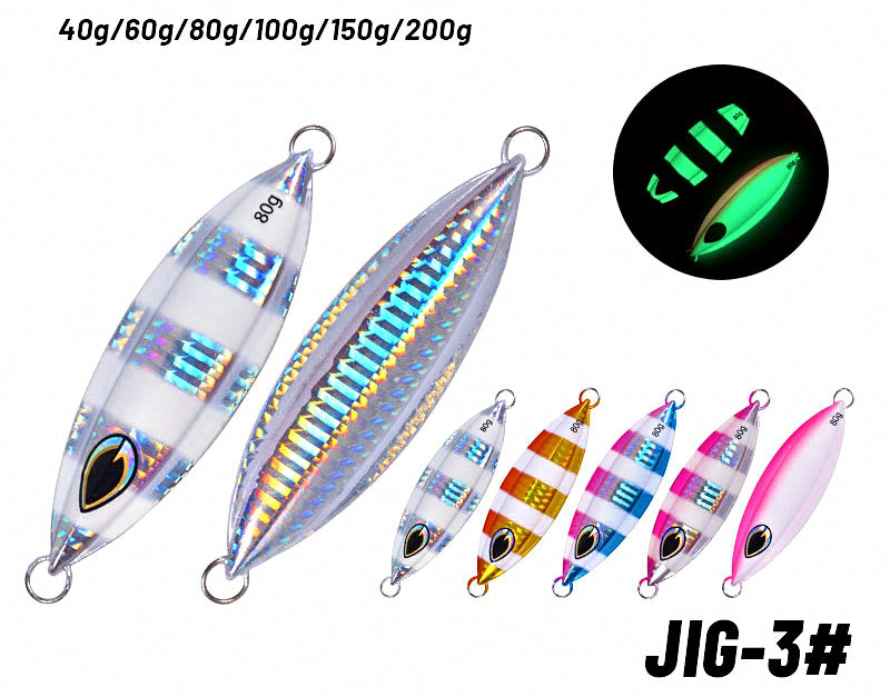 Laser Glow Slow Pitch Jig, 40–200 g (1.4–7.1 oz) – product photo