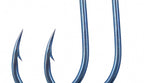 Barbed Eyed Hooks, Blue Finish, Sizes 1–16, 50–1000 pcs – product photo