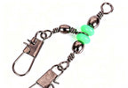 Barrel Swivel with Snap, Glow Bead, Black, 3 Sizes – product photo