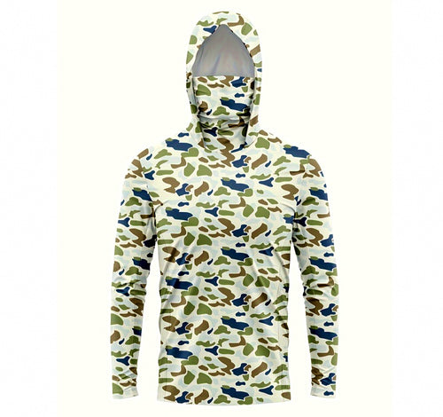 Men's Camo Quick-Dry Fishing Shirt with Face Mask, UV – product photo
