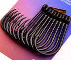 Black Iseni Fishing Hooks, 4X Strong, Sizes 16–28 – product photo