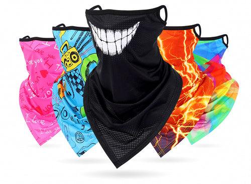 Ear-Loop Triangle Face Cover Neck Gaiter, Ice Silk Mesh – product photo