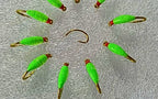 Red-Head Nymph Fly Fishing Flies, Barbed Hook, Size 10–20 – product photo