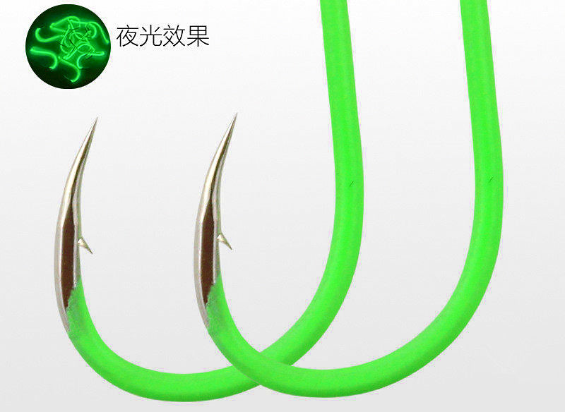 Glow Barbed Fishing Hooks, 10-Pack, Sizes 5–12 – product photo