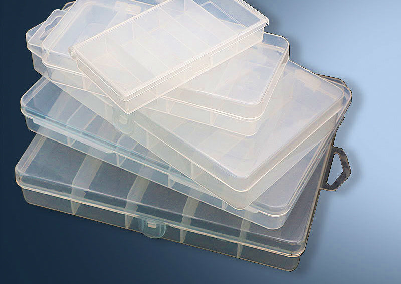5-Compartment Clear Plastic Lure & Tackle Box, Multiple Sizes – product photo