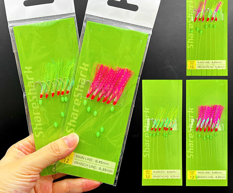 Fish Skin Sabiki Rig, Size 12 Hooks, 6-Hook Pack – product photo
