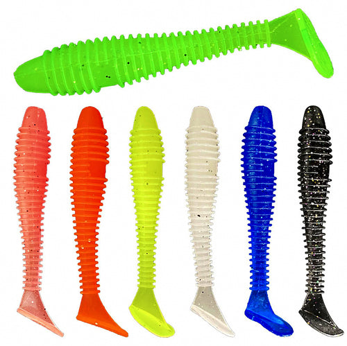 Screw Body T-Tail Soft Plastic Swimbait, 2.2–3 in, Bulk Pack