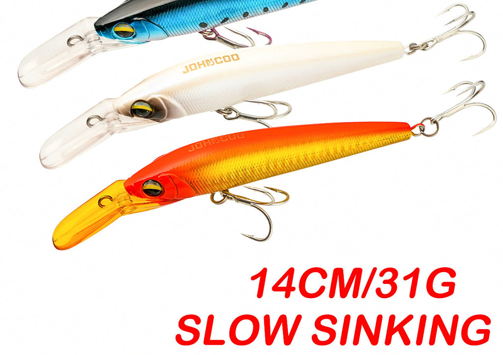 Slow Sinking Diving Minnow Trolling Lure, 14 cm, 31 g (1.1 oz) – product photo