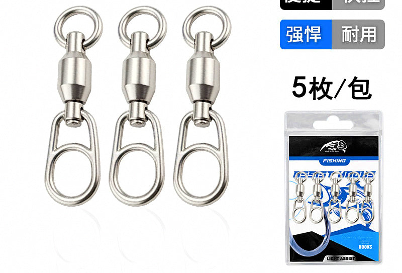 Ball Bearing Swivels, 304 Stainless Steel, 5 pcs/pack – product photo