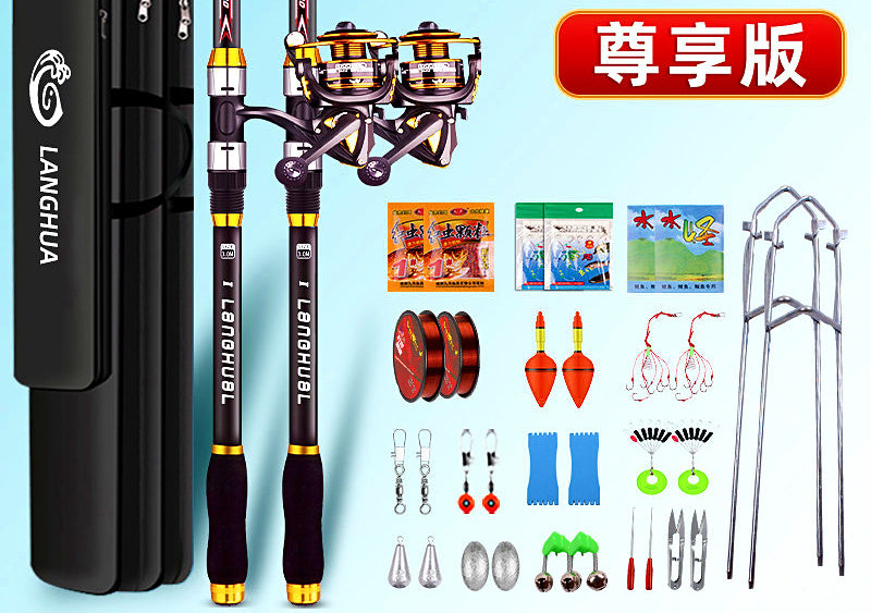 Sea Fishing Rod and Reel Combo, 2 Sets, 2.1–3.6 m (6.9–11.8 ft) – product photo