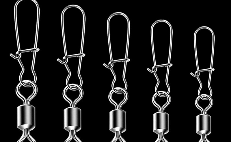 Stainless Steel Fishing Snaps with Figure-8 Ring, Safety Pin Style – product photo