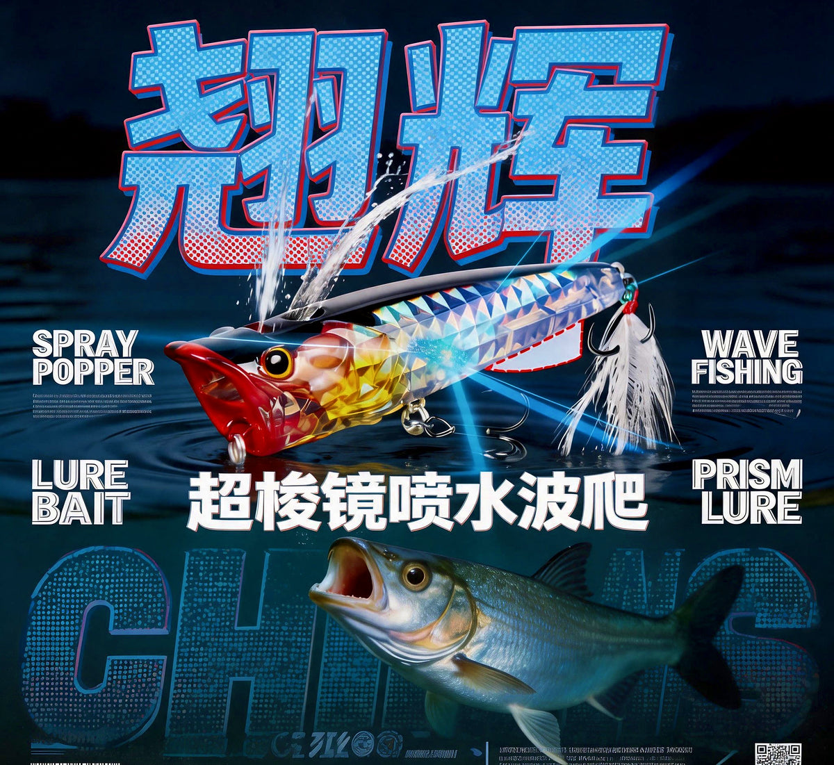 Floating Surface Popper, 7.5 & 8.5 cm (11.6 g / 17.7 g) – product photo