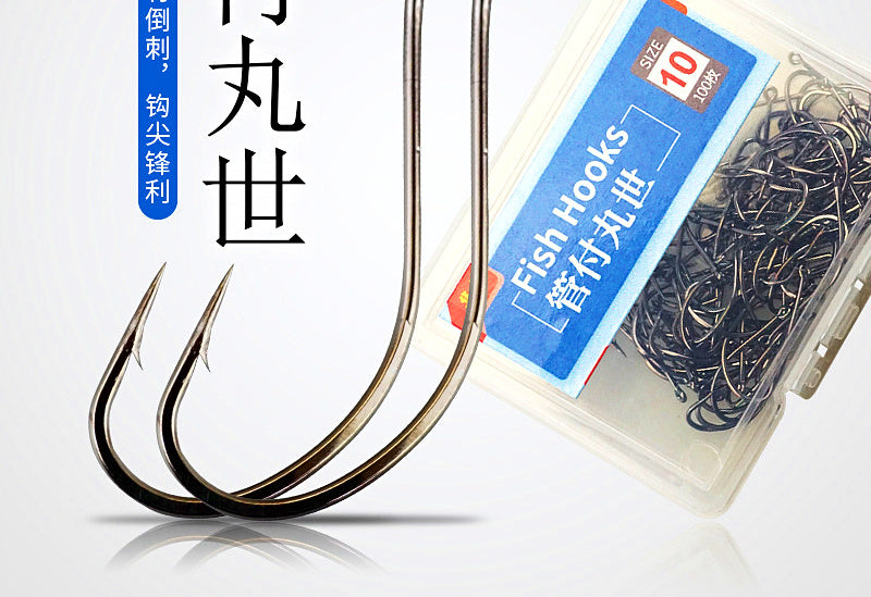 Barbed Long Shank Single Hooks, 10-Box Bulk Set, Sizes 2–34 – product photo