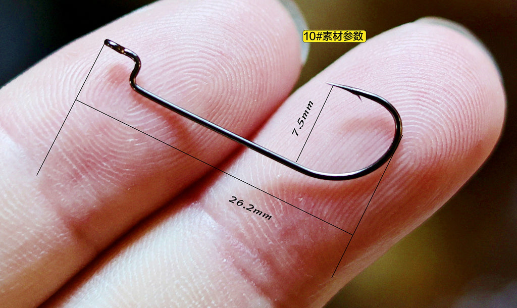 Fine Wire Offset Worm Hooks for Texas Rig, Size 10–1 – product photo
