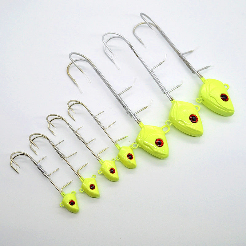 Lead Head Double Hook Jig, 15–225 g (0.5–7.9 oz), Glow – product photo