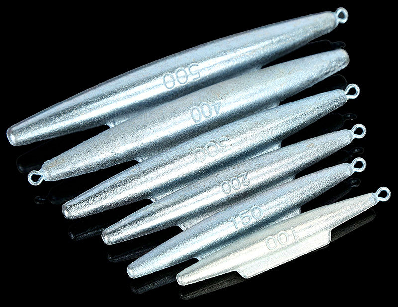 Galvanized Iron Shark Fin Sinkers, 3.5–17.6 oz (100–500 g) – product photo