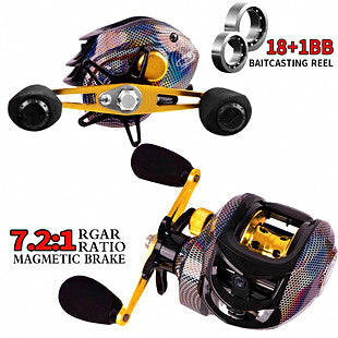 Round Baitcasting Reel, Magnetic Brake, Metal Spool – product photo