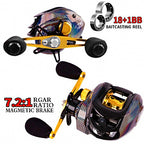 Round Baitcasting Reel, Magnetic Brake, Metal Spool – product photo