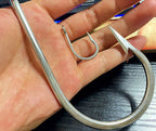Stainless Steel Shark Hook with Ring, Barbed, 1/0–20/0 – product photo