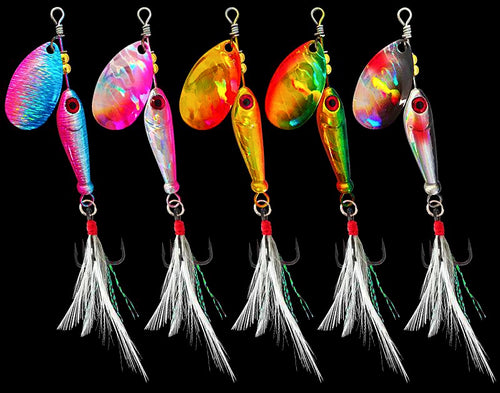 Spinner Lure with Feather Treble Hook, 4.5–20 g (0.16–0.71 oz) – product photo