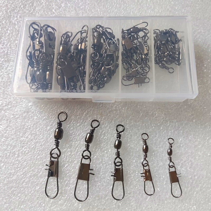 Barrel Swivel & Safety Snap Assortment, 50 pc, Sizes 2-10 – product photo