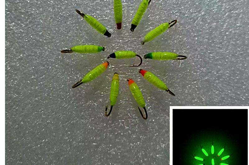Glow Worm Fly Hooks, Pre-Tied, 8 Pack, Size 8–18 – product photo