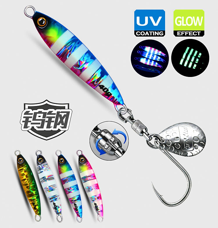 Glow Stripe Metal Jig with Single Hook, 30–80 g (1.1–2.8 oz) – product photo