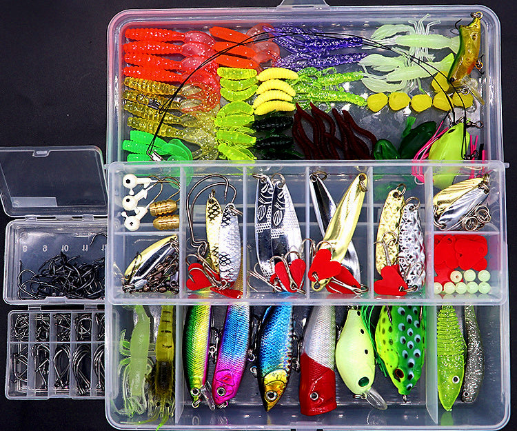 Fishing Lure Assortment Kit, Soft Baits, Jig Heads & Hooks – product photo