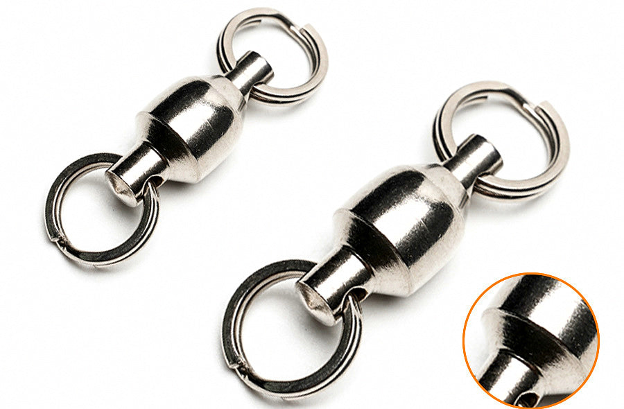 Stainless Steel Ball Bearing Fishing Swivel, Flat Double Ring – product photo