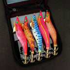 Glow Rattle Wooden Shrimp Squid Jig, Sizes 2.5, 3.0, 3.5 – product photo