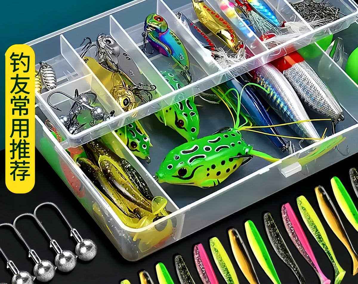 Lure Kit with Tackle Box – Minnows, Spoons, Soft Baits – product photo