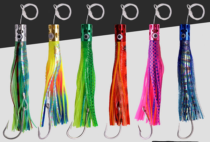 7 in Metal Head Trolling Lure, Squid Skirt Style – product photo