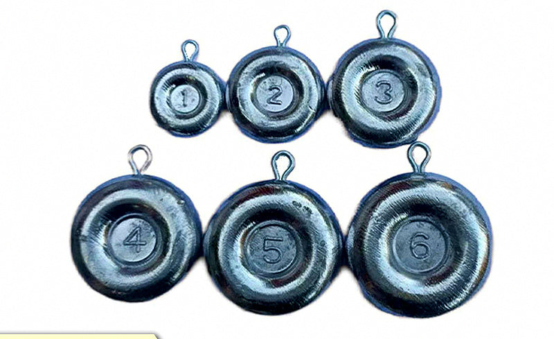 Lead Pancake Sinker, Dimpled Disc, 1–16 oz (28–453 g) – product photo