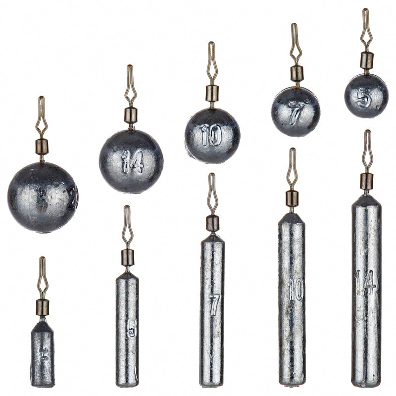 Texas Rig Lead Sinkers, 50 Pack, 0.09–0.71 oz (2.5–20 g)