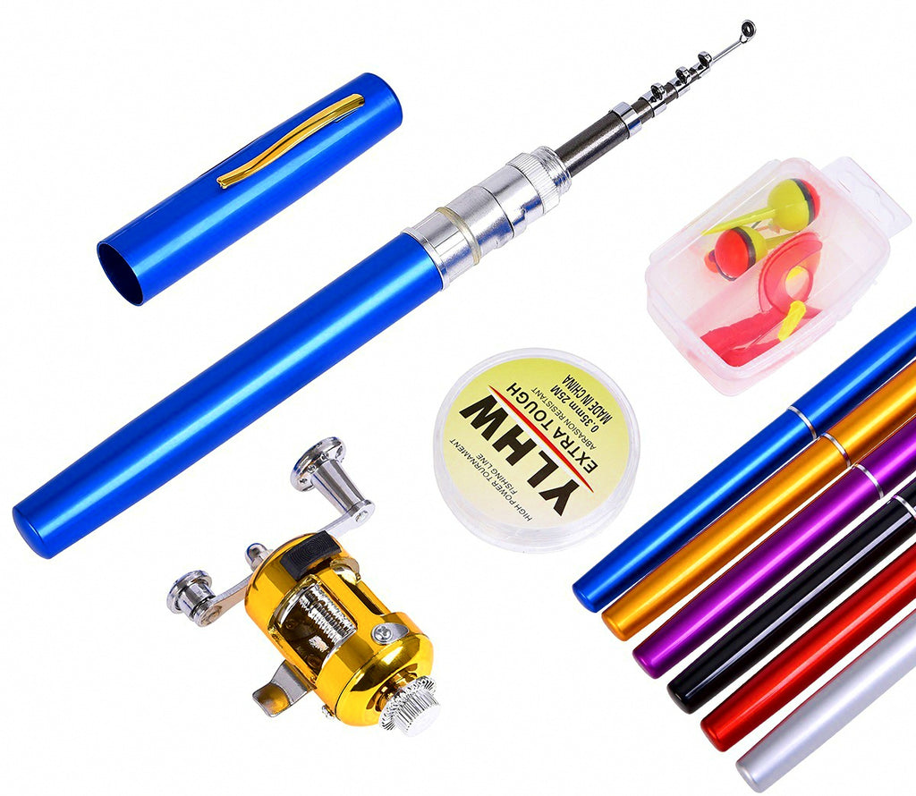 Telescopic Pen Rod & Reel Combo, Fiberglass, 5-Section – product photo